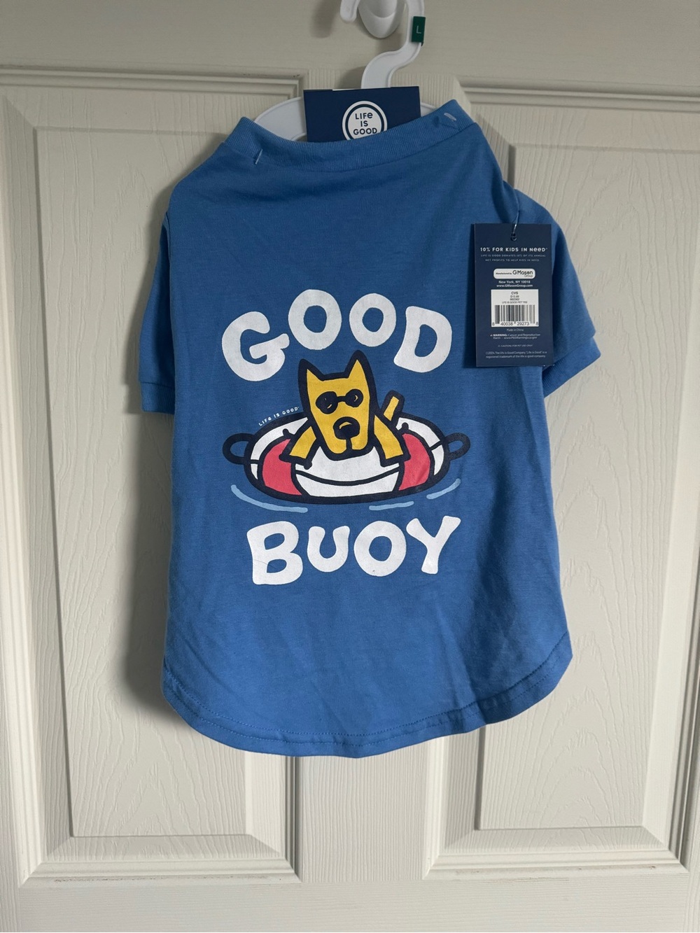 Large Dog Life Is Good Blue 'Good Buoy' Graphic Short Sleeve Tee